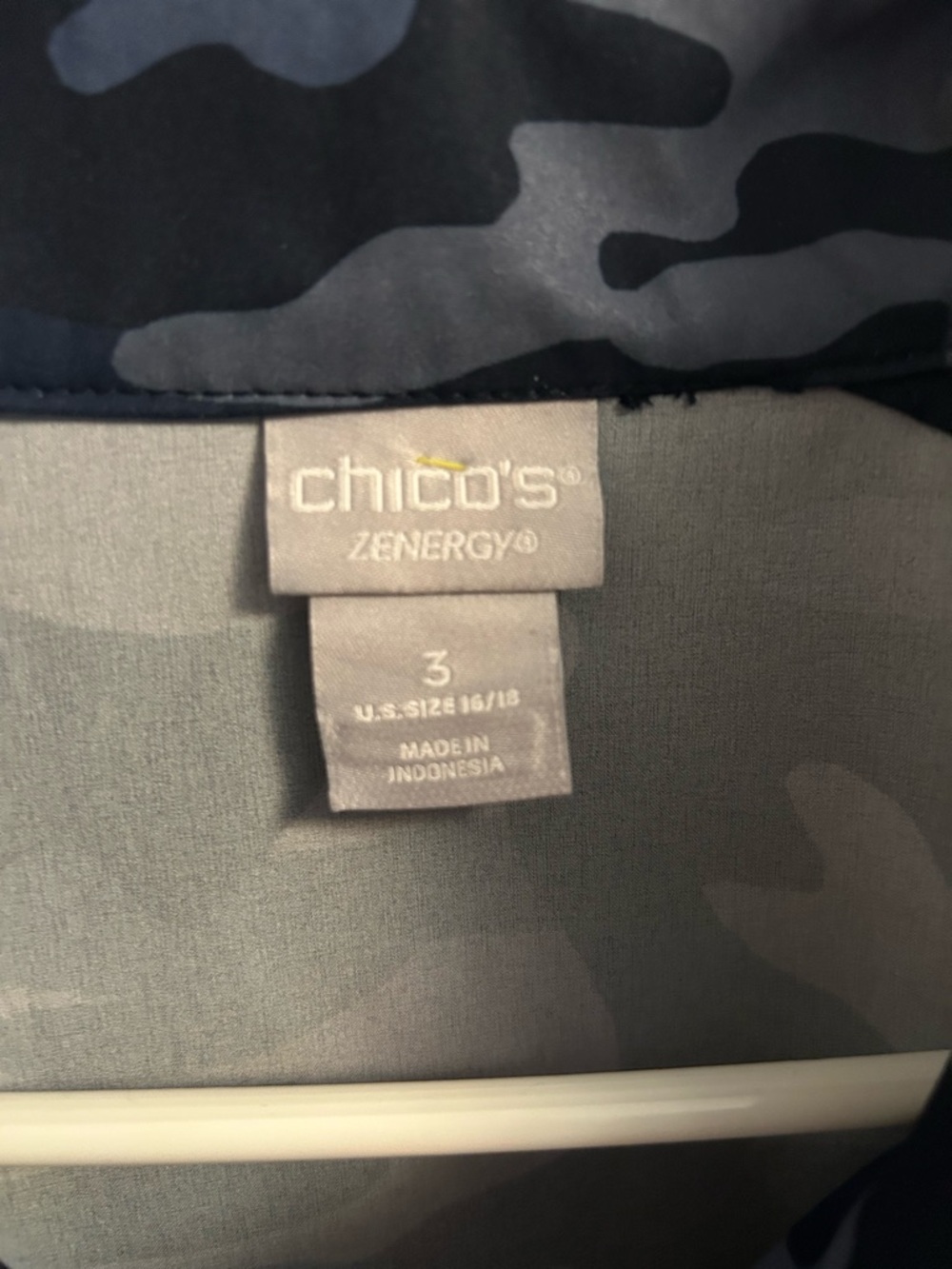 Chico's Blue Camo Full-Zip Utility Jacket - Picture 4 of 6